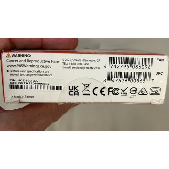 J5 Create JCD533 USB-C Docking Station – 4K HDMI Output, Power Delivery, Sealed - Picture 3 of 11